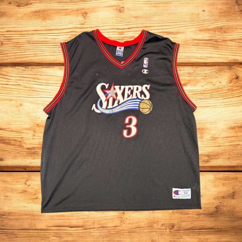Sixers #3 Iverson Black Jersey